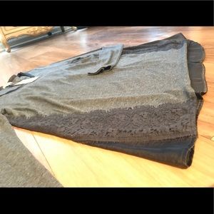 Anthropologie silk-back lace-trimmed top